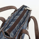 LOEWE Anagram Hand Bag Denim Blue Silver Auth 175210-6