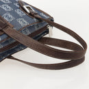 LOEWE Anagram Hand Bag Denim Blue Silver Auth 175210-7