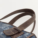 LOEWE Anagram Hand Bag Denim Blue Silver Auth 175210-8