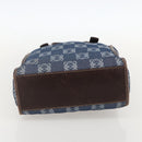 LOEWE Anagram Hand Bag Denim Blue Silver Auth 175210-5