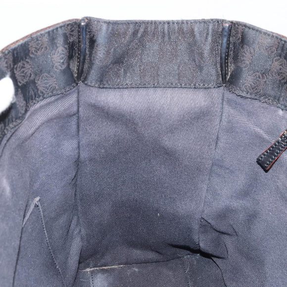 LOEWE Anagram Tote Bag Canvas Black Silver Auth 175211