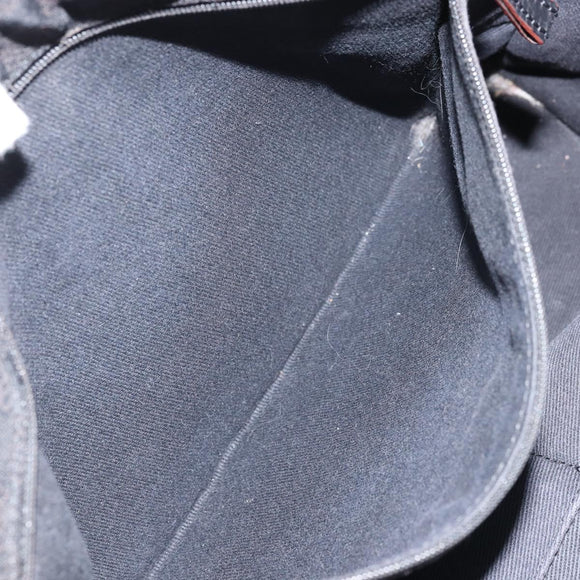 LOEWE Anagram Tote Bag Canvas Black Silver Auth 175211
