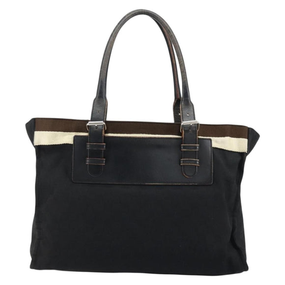 LOEWE Anagram Tote Bag Canvas Black Silver Auth 175211