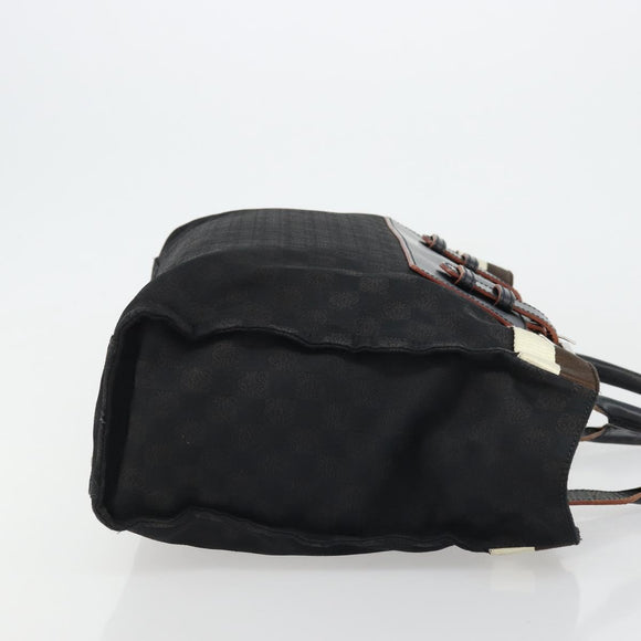 LOEWE Anagram Tote Bag Canvas Black Silver Auth 175211