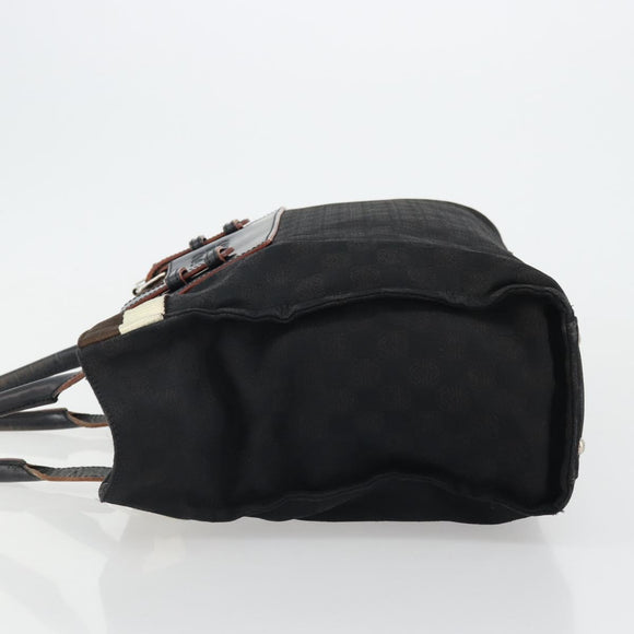 LOEWE Anagram Tote Bag Canvas Black Silver Auth 175211