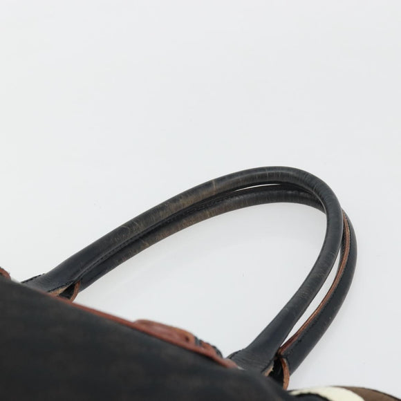 LOEWE Anagram Tote Bag Canvas Black Silver Auth 175211
