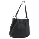 GUCCI Purse Shoulder Bag Leather Black Silver 001 3748 Auth 175212-1