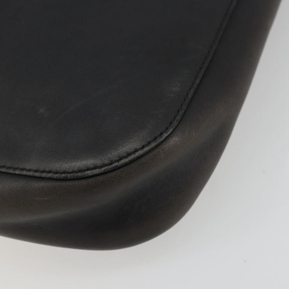 GUCCI Purse Shoulder Bag Leather Black Silver 001 3748 Auth 175212