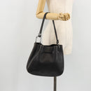 GUCCI Purse Shoulder Bag Leather Black Silver 001 3748 Auth 175212-22