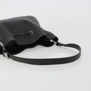 GUCCI Purse Shoulder Bag Leather Black Silver 001 3748 Auth 175212-7