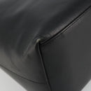 GUCCI Bamboo Shoulder Bag Leather Black Gold Auth 175213-14