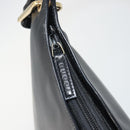 GUCCI Bamboo Shoulder Bag Leather Black Gold Auth 175213-10
