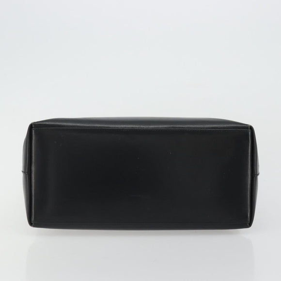 GUCCI Bamboo Shoulder Bag Leather Black Gold Auth 175213