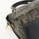 FENDI Zucca Canvas Hand Bag Black Brown Auth 175214-14