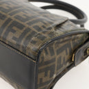 FENDI Zucca Canvas Hand Bag Black Brown Auth 175214-15