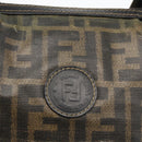 FENDI Zucca Canvas Hand Bag Black Brown Auth 175214-18