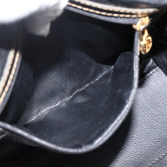 FENDI Zucca Canvas Hand Bag Black Brown Auth 175214