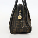 FENDI Zucca Canvas Hand Bag Black Brown Auth 175214-3