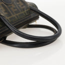 FENDI Zucca Canvas Hand Bag Black Brown Auth 175214-7