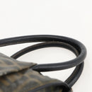 FENDI Zucca Canvas Hand Bag Black Brown Auth 175214-8