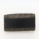 FENDI Zucca Canvas Hand Bag Black Brown Auth 175214-5