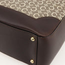 CELINE C Macadam Canvas Hand Bag Leather Beige Gold Auth 175216A-12