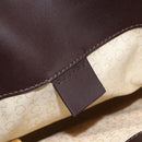 CELINE C Macadam Canvas Hand Bag Leather Beige Gold Auth 175216A-15