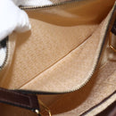 CELINE C Macadam Canvas Hand Bag Leather Beige Gold Auth 175216A-20