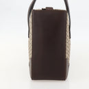 CELINE C Macadam Canvas Hand Bag Leather Beige Gold Auth 175216A-5