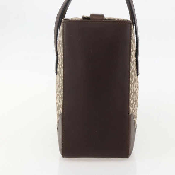CELINE C Macadam Canvas Hand Bag Leather Beige Gold Auth 175216A