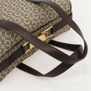 CELINE C Macadam Canvas Hand Bag Leather Beige Gold Auth 175216A-7