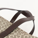 CELINE C Macadam Canvas Hand Bag Leather Beige Gold Auth 175216A-8