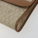 Christian Dior Honeycomb Canvas Chain Shoulder Bag PVC Beige Gold Auth 175219-10