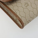 Christian Dior Honeycomb Canvas Chain Shoulder Bag PVC Beige Gold Auth 175219-11