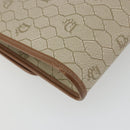 Christian Dior Honeycomb Canvas Chain Shoulder Bag PVC Beige Gold Auth 175219-13