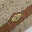 Christian Dior Honeycomb Canvas Chain Shoulder Bag PVC Beige Gold Auth 175219-14