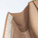 Christian Dior Honeycomb Canvas Chain Shoulder Bag PVC Beige Gold Auth 175219-19