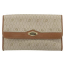 Christian Dior Honeycomb Canvas Chain Shoulder Bag PVC Beige Gold Auth 175219-2