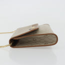 Christian Dior Honeycomb Canvas Chain Shoulder Bag PVC Beige Gold Auth 175219-5