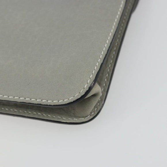 Chloe Sally Clutch Bag Leather Gray Gold Auth 175221A