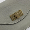 Chloe Sally Clutch Bag Leather Gray Gold Auth 175221A-12