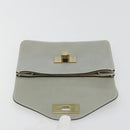 Chloe Sally Clutch Bag Leather Gray Gold Auth 175221A-13