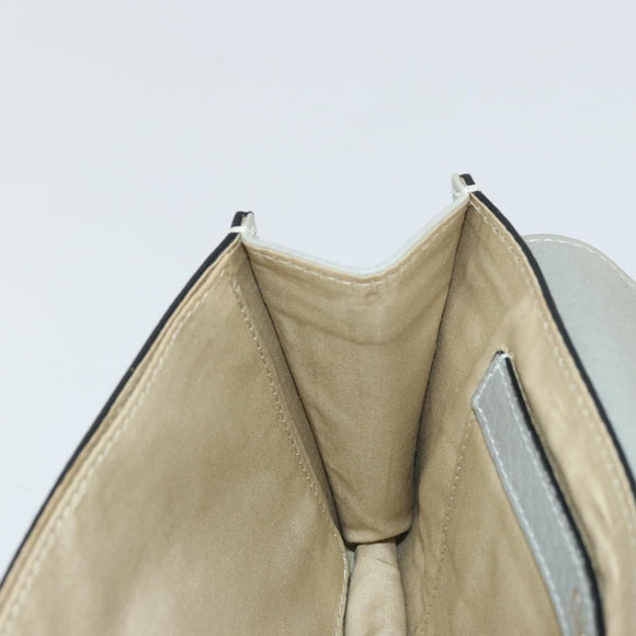 Chloe Sally Clutch Bag Leather Gray Gold Auth 175221A