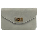 Chloe Sally Clutch Bag Leather Gray Gold Auth 175221A-2