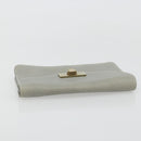 Chloe Sally Clutch Bag Leather Gray Gold Auth 175221A-6
