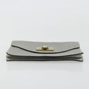 Chloe Sally Clutch Bag Leather Gray Gold Auth 175221A-7
