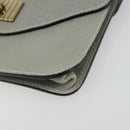 Chloe Sally Clutch Bag Leather Gray Gold Auth 175221A-8