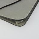 Chloe Sally Clutch Bag Leather Gray Gold Auth 175221A-9
