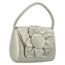 LOEWE Anagram Hand Pouch Leather Silver Auth 175225A-1
