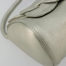 LOEWE Anagram Hand Pouch Leather Silver Auth 175225A-14